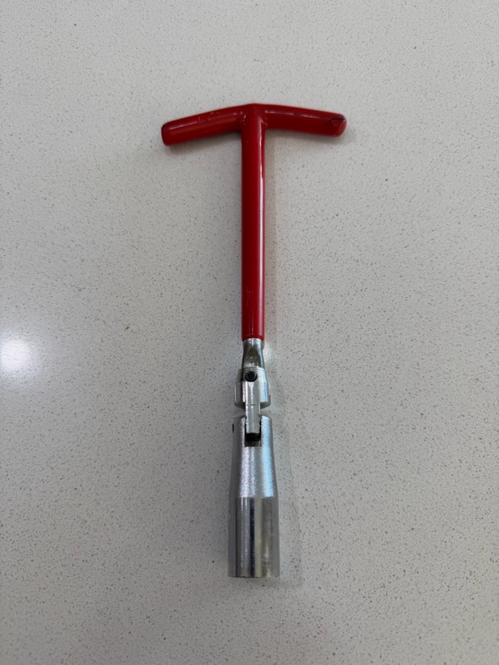 Red T-Handle Socket Wrench for Spark Plugs Removal 16mm.